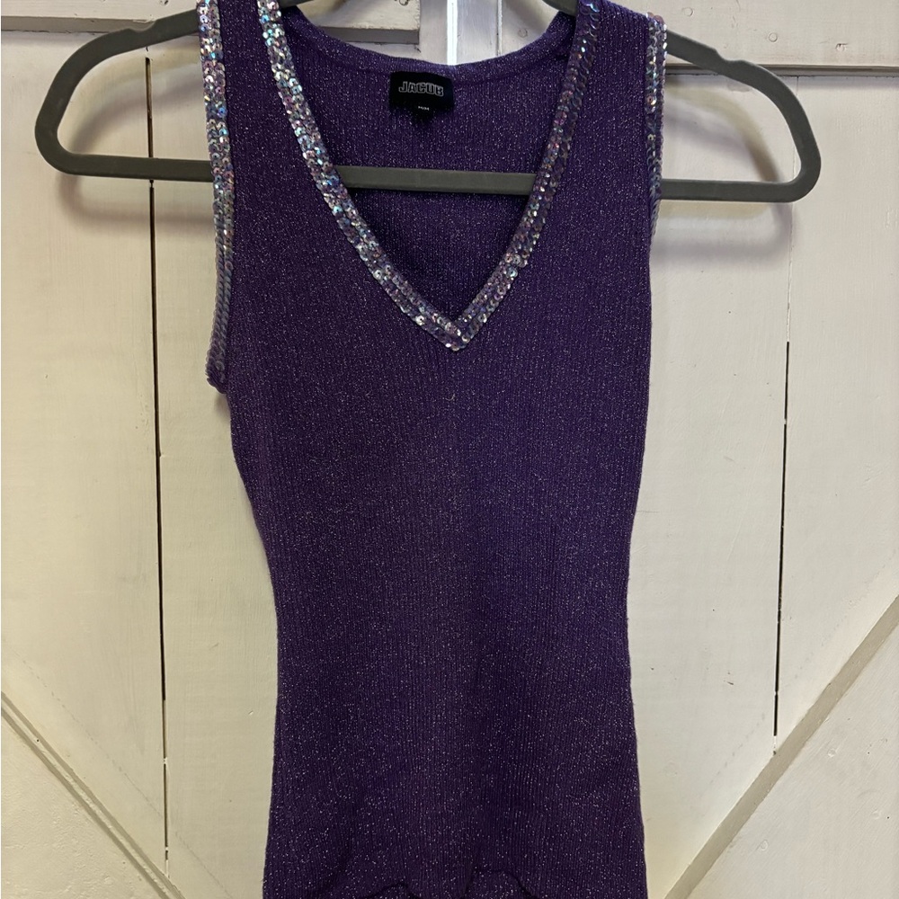 Jacob Purple Tank Top with Sparkling Trim